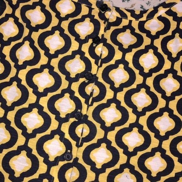 Crown & Ivy size small yellow & blue preppy top - Picture 7 of 7
